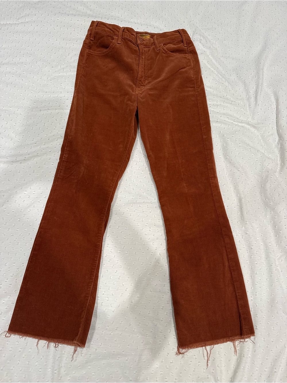 Women’s Mother Corduroy Flare Jeans — Rust